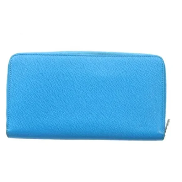 Celine Large Zip Wallet Long Wallet With Coin Purse Leather Logo Round Zipper